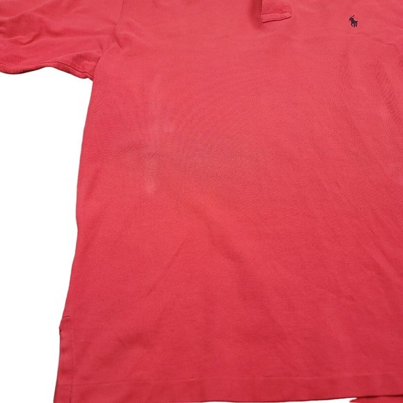 Ralph Lauren Mens L Shirt Polo Short Sleeve Black Label Red‎ with Pony-ISSUE - Picture 2 of 12